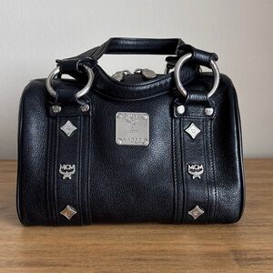 MCM Black Mini Bag with Silver Details
